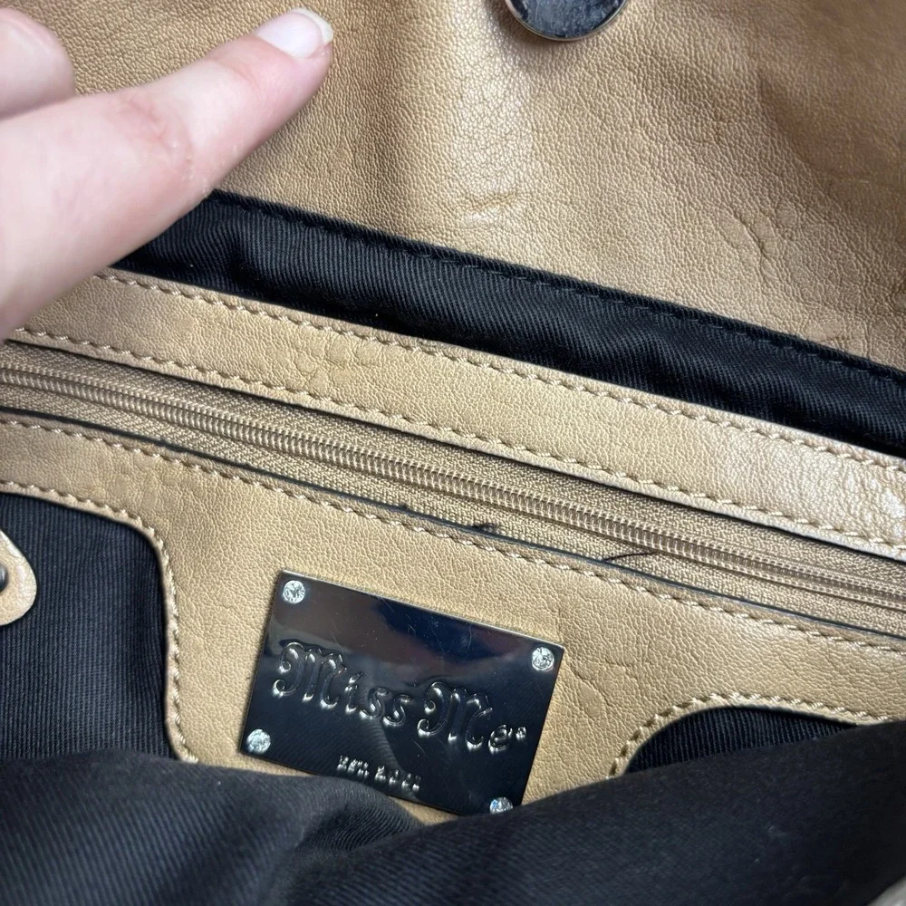 MISS ME Shoulder Bag Tote Grunge Purse Y2K Gold Metallic